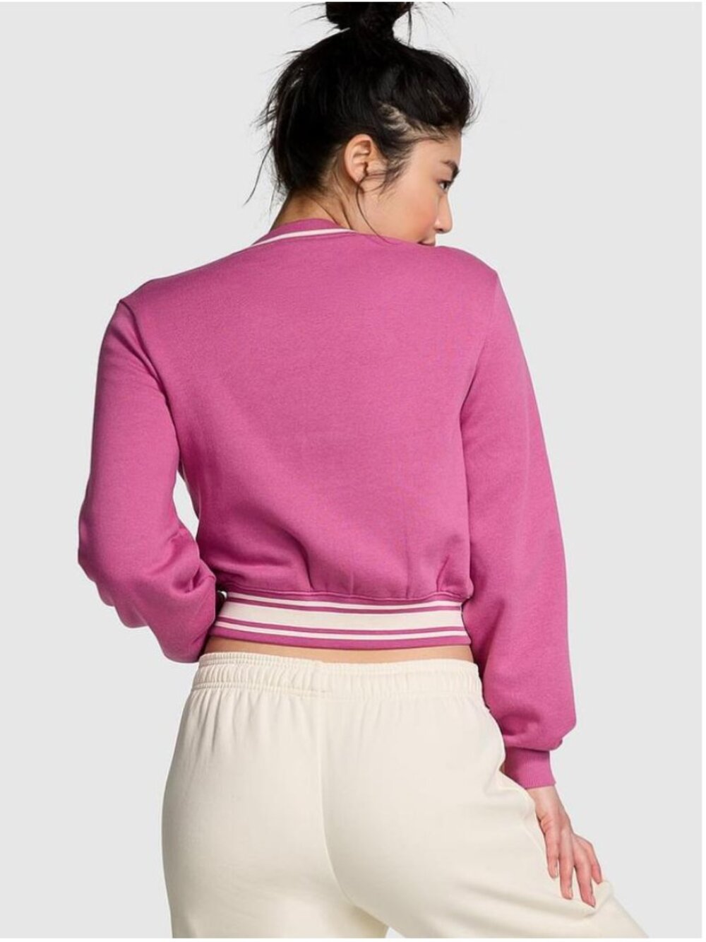 PINK Victoria Secret 2 Pc. Matching Front Zip Cardigan & Flare Sweatpants XL NWT - Picture 2 of 15